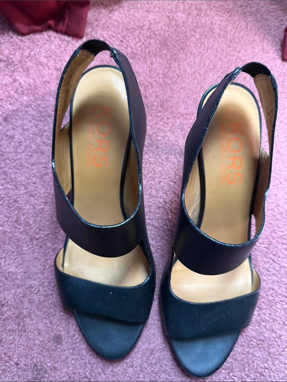 Michael Kors Black Open-Toe Slingback Heels